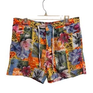 Body‎ Glove Womens Sz XL Shorts Elastic Waist Unlined Multicolor Floral